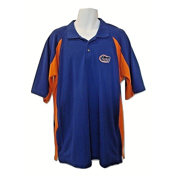 Florida Gators Polo Shirt Vintage Pressbox Blue Orange Pullover Mens Size 2X - Picture 2 of 6